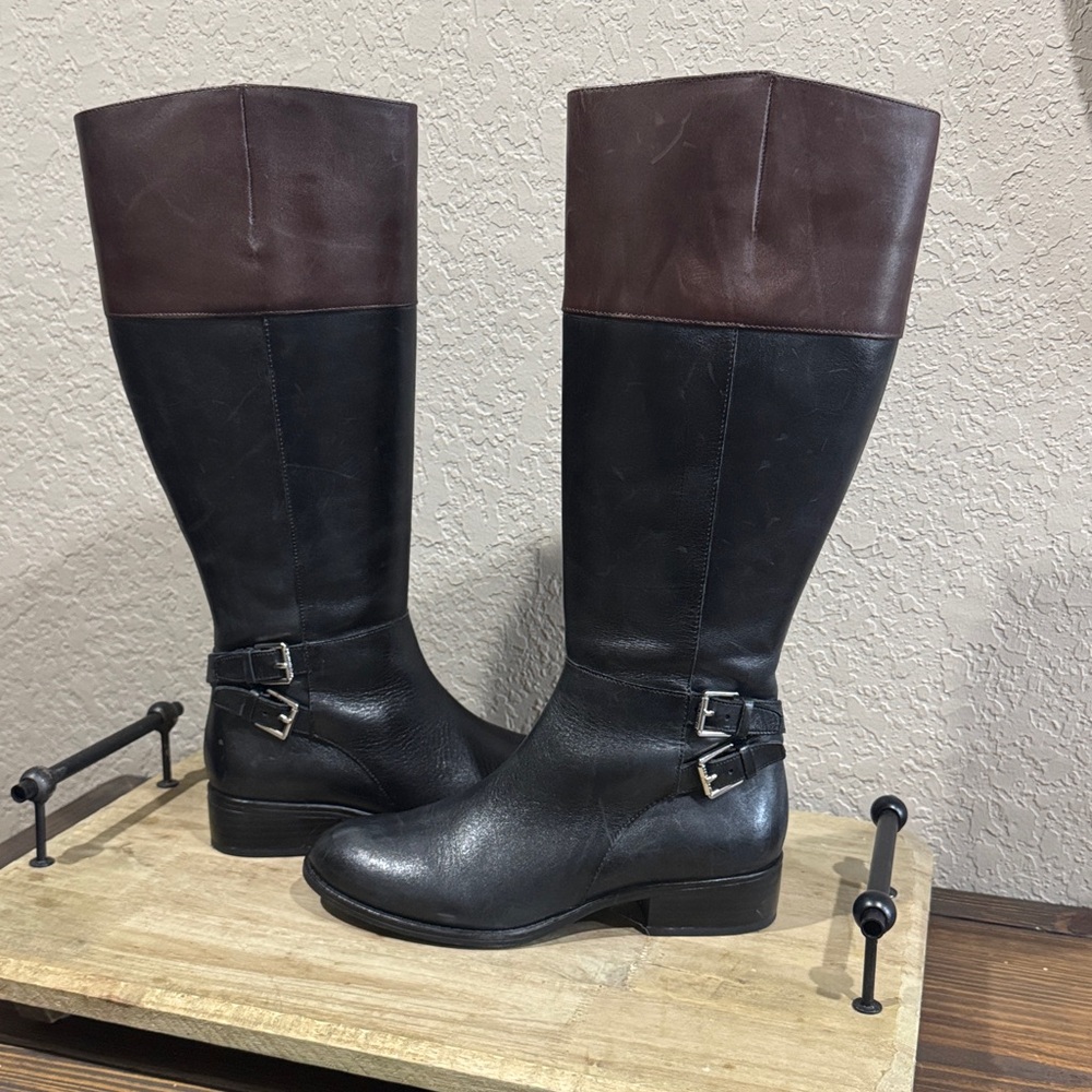 Ralph Lauren Two-Tone Leather Riding Boots - Picture 6 of 7